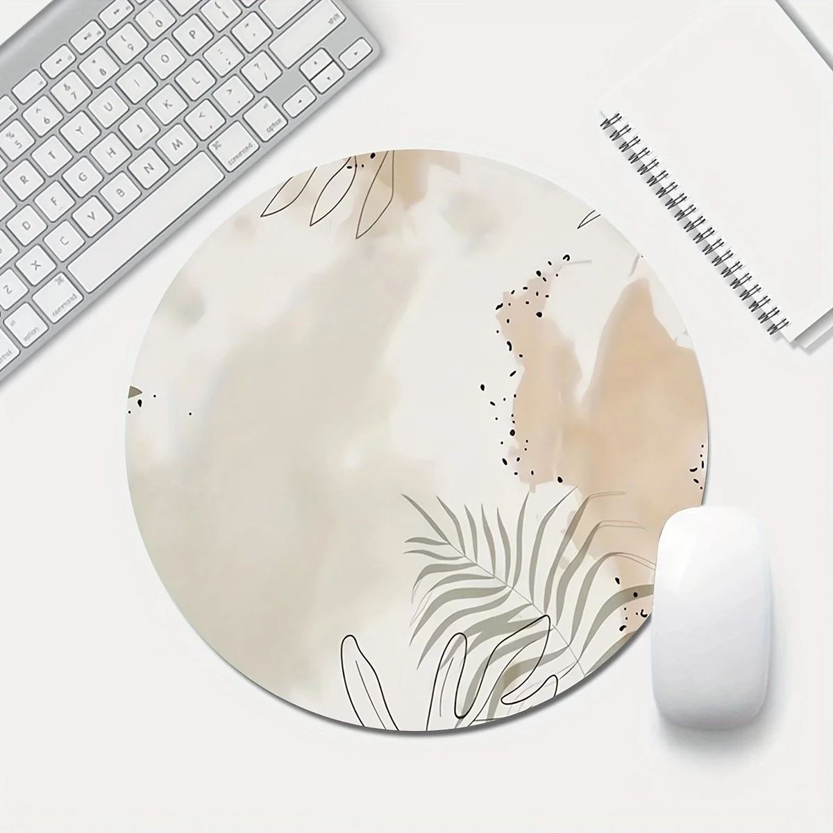 Morandi Abstract Round Mouse Pad Non-Slip Rubber Washable Ergonomic Office Computers Laptops Desk Pad Gamer Setup Decoration
