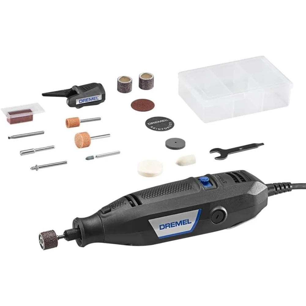 Versatile Speed Rotary Tool Kit with Single Attachment and 15 Accessories for Crafting and DIY Projects