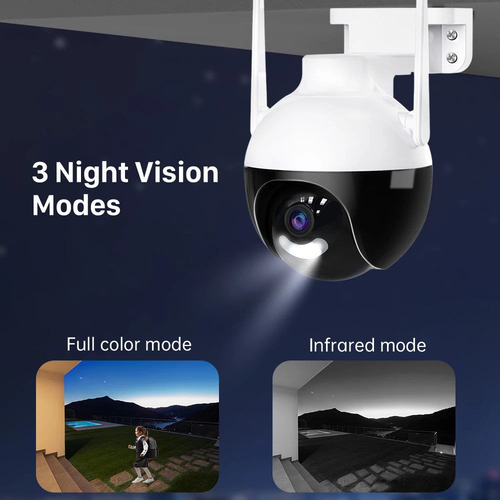 Top 8MP PTZ WiFi IP Camera 4K AI rilevamento umano visione notturna a colori telecamere di sorveglianza Audio Video sicurezza esterna CCTV