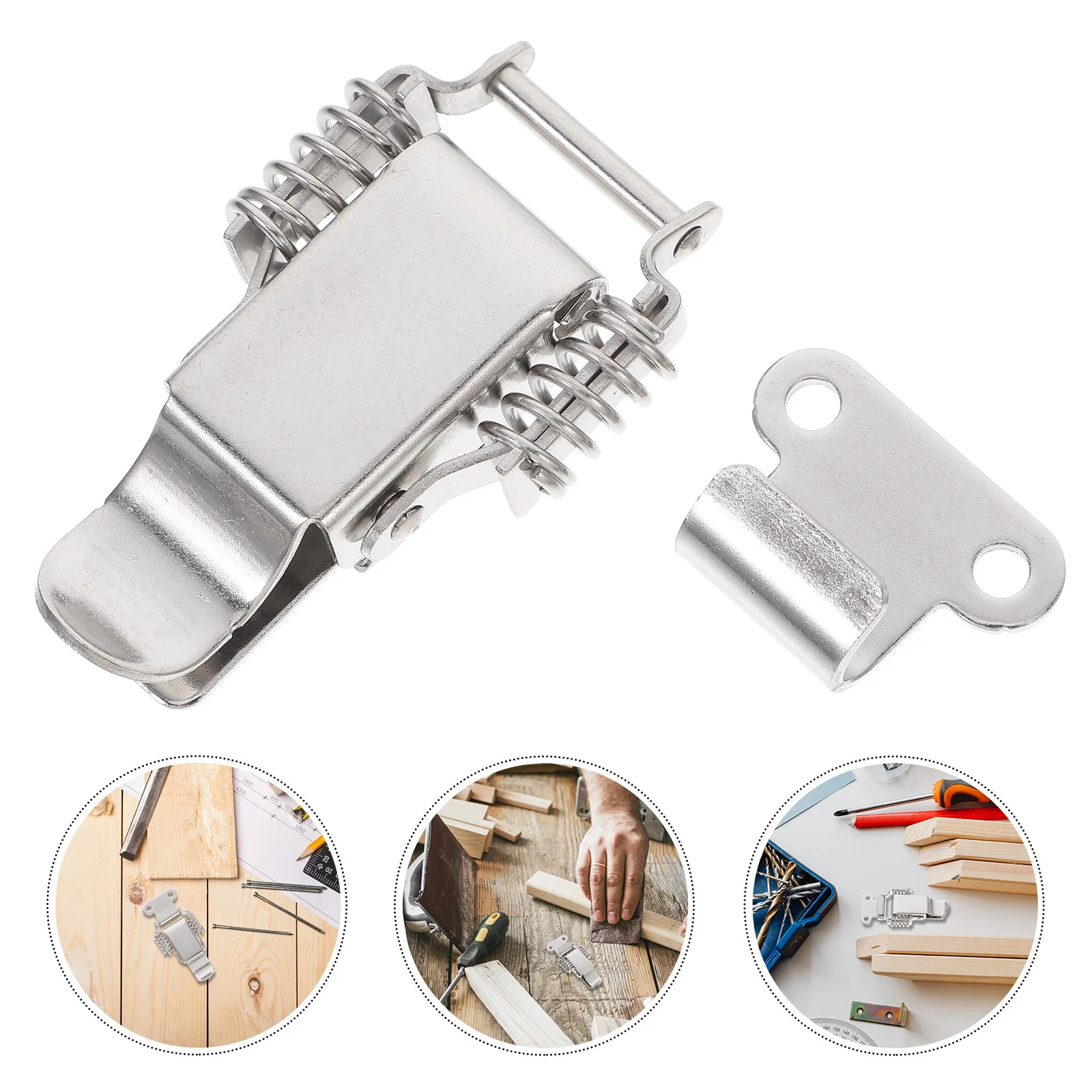 

Stainless Steel Spring Loaded Latch 90 Degree For Toolbox Beehive Wood Chest Heavy Duty Lock Hardware Fastener Tool Box