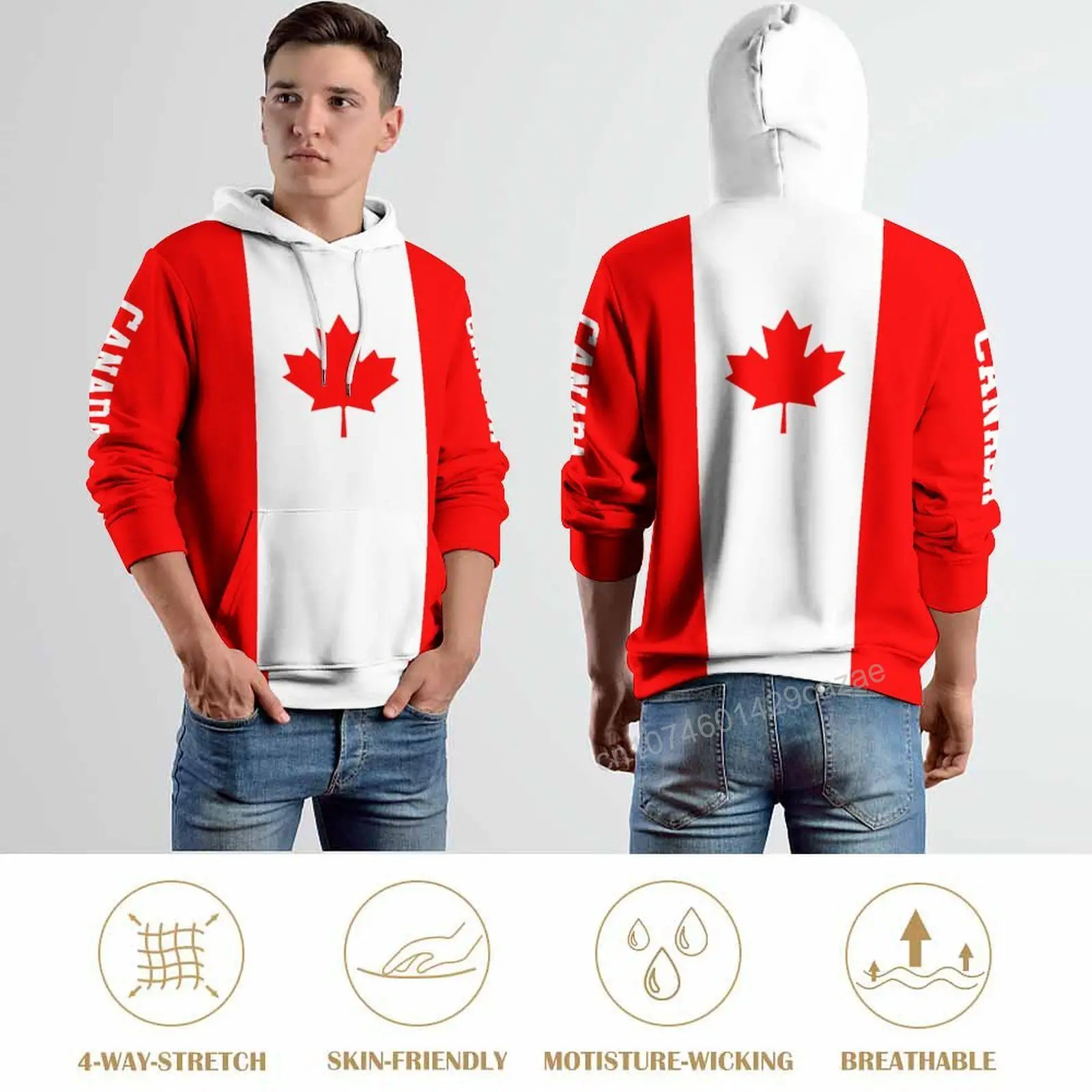 Canada Country Flag 3D Hoodie Polyester Cool Men Women Harajuku Sweatshirt Unisex Casual Pullover Hoodies