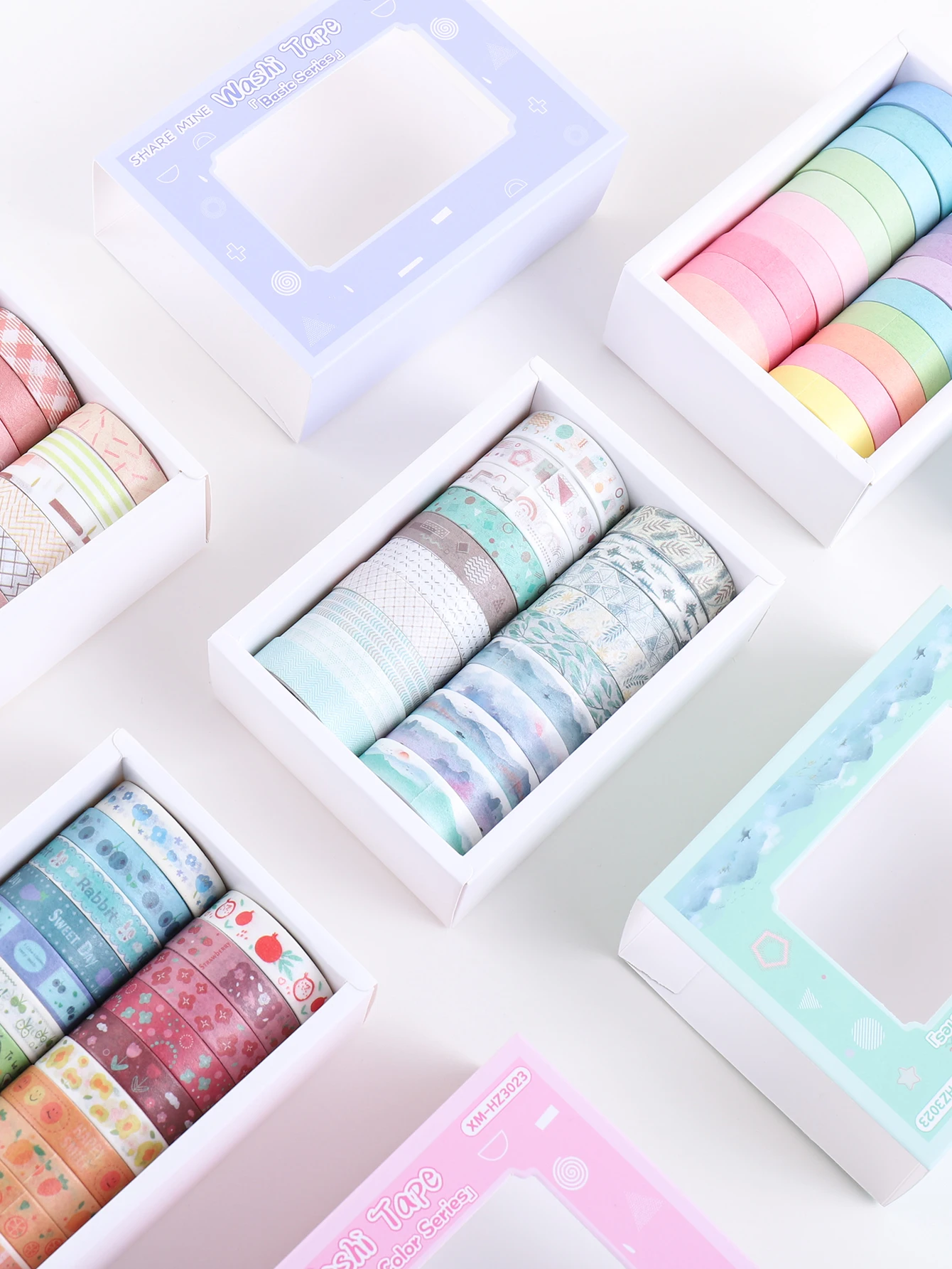 20 Rollen buntes Washi-Tape-Set, geometrische Muster mit Früchten und Pflanzen für Scrapbooking, Journaling, DIY-Geschenkdekoration, Schreibwaren-Geschenke – Detail 3
