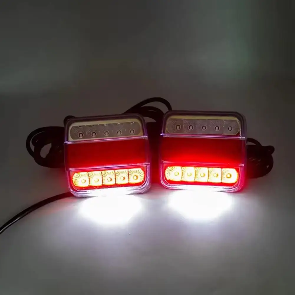 

1 Set 12V Rear Towing Trailer Tail Light 10m EN 7 Pin Stop Plug Indicator License Lamp Brake Plate Number Reflector Truck F1O3
