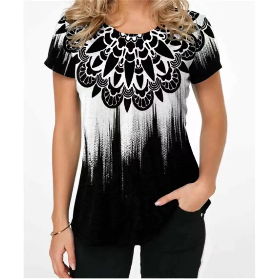 

Летняя женская футболка с 3D принтом Faion Harajuku Sle, удобная повседневная свободная футболка из мягкого материала для женщин