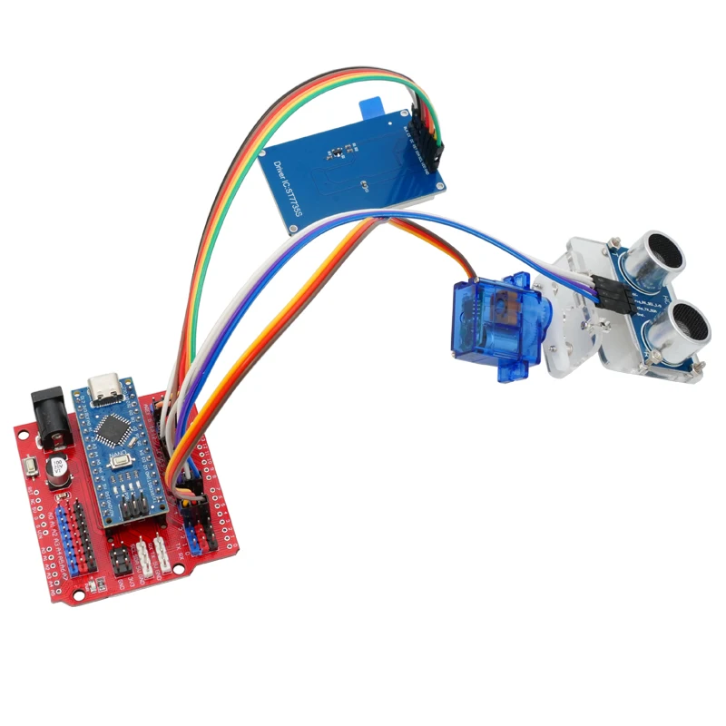 1Set Automatic Radar Scanning Module with Screen Display Ultrasonic Sensor 180-Degree Cruising Smart Induction DIY Tech Ornament