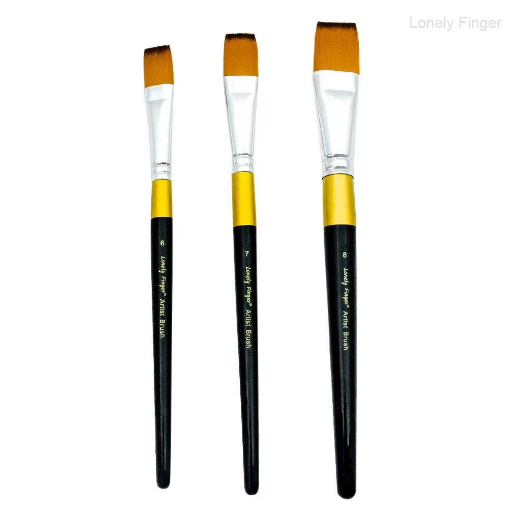 

Flat Single Paint Brushes 1/3Pcs - Large Acrylic, Oil & Watercolor Paint Brushes with Wooden Handle - Professional Artist Brush