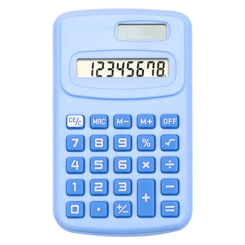 آلة حاسبة ملونة معكرونة مكونة من 8 أرقام، جهاز إلكتروني صغير محمول لامتحان الطلاب يعمل بالطاقة الشمسية