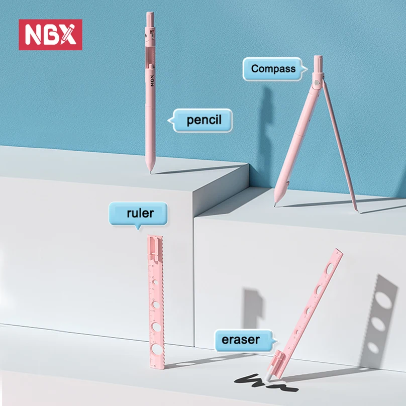 NBX Compass Pencil School Drawing Compasses Boussole Math Geometry Tools Mechanical Pencil Drafting Supplies School Supplies