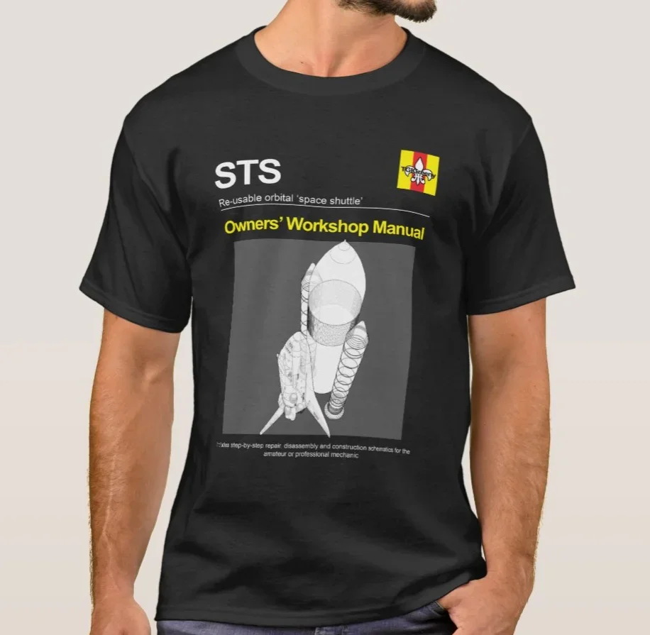 

США Space Shuttle Classic Owners Workshop Руководство Футболка 100% хлопок с круглым вырезом Летняя повседневная мужская футболка с коротким рукавом Размер S-3XL