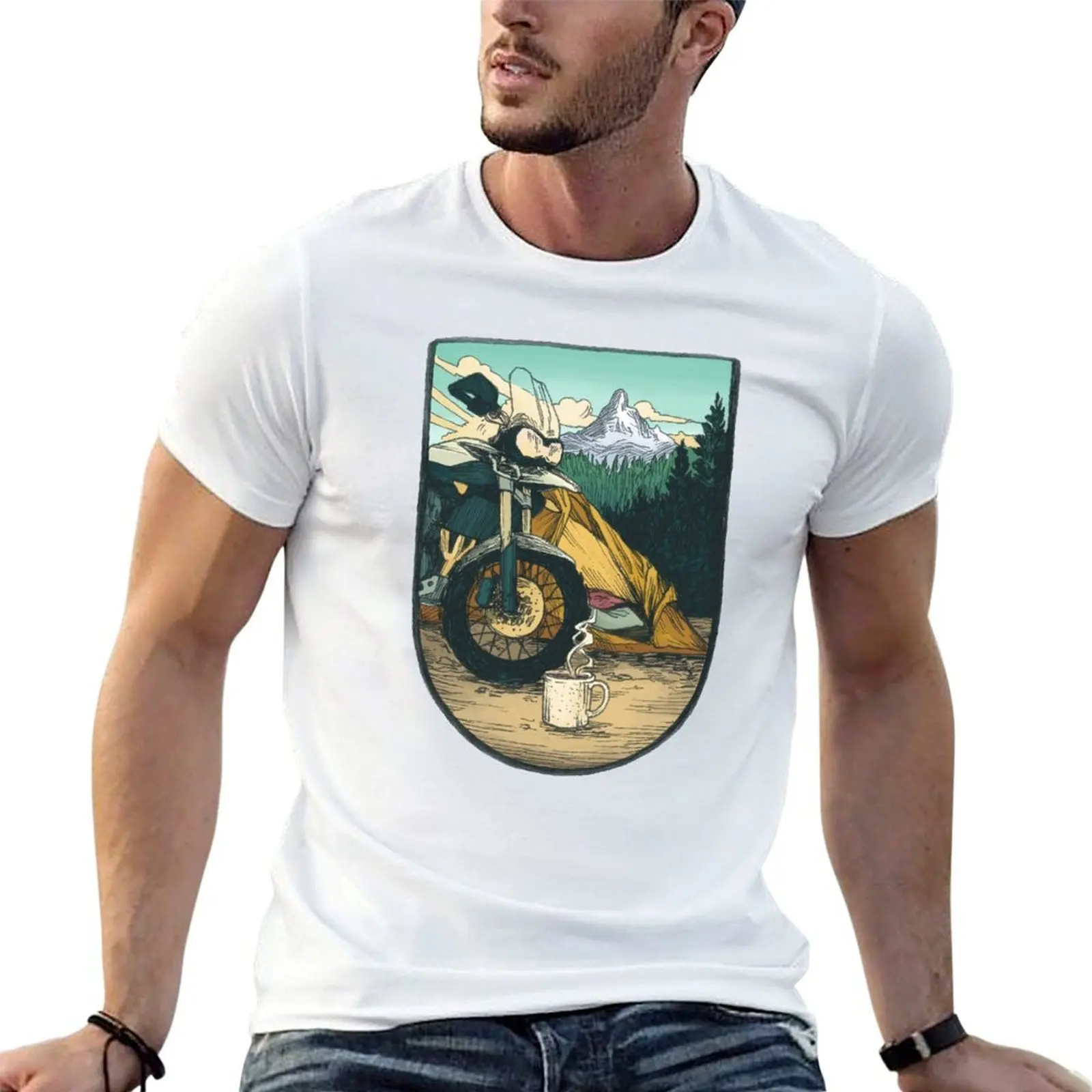 Moto Camp Life T-Shirt t shirts for man slim fit t shirts cotton 100% anime t shirts oversize T-shirt