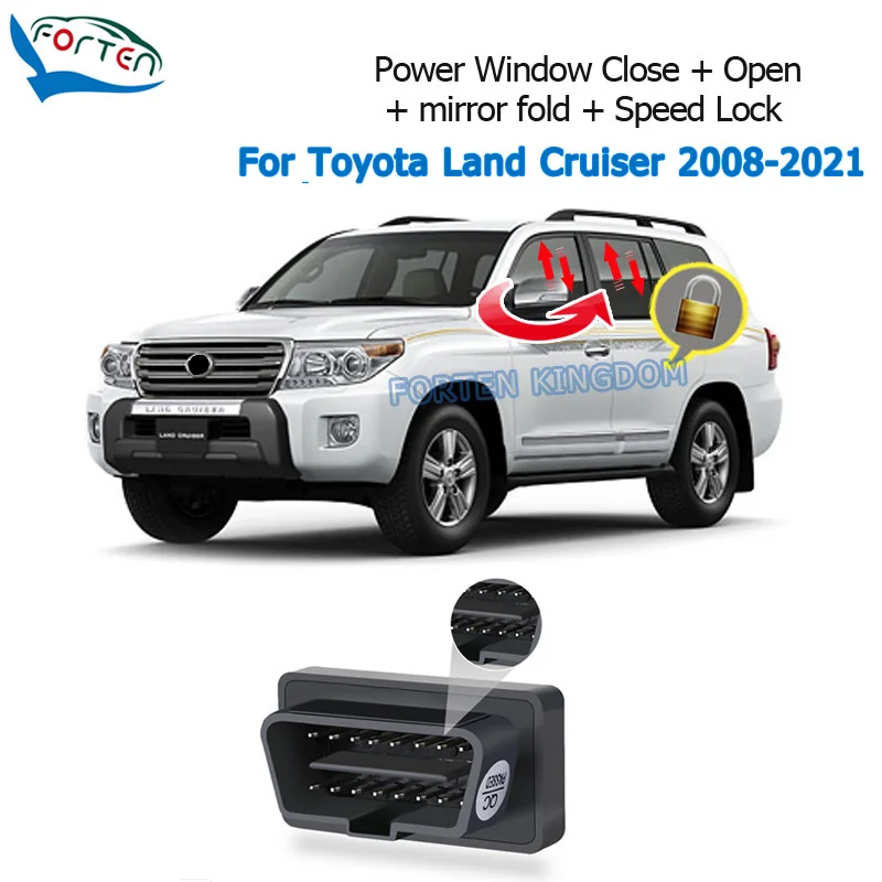 OBD Window Closer Close Open + Mirror Fold and Unfold + Speed lock Module For Toyota Land Cruiser 200 LC 200 FJ200 2008-2021