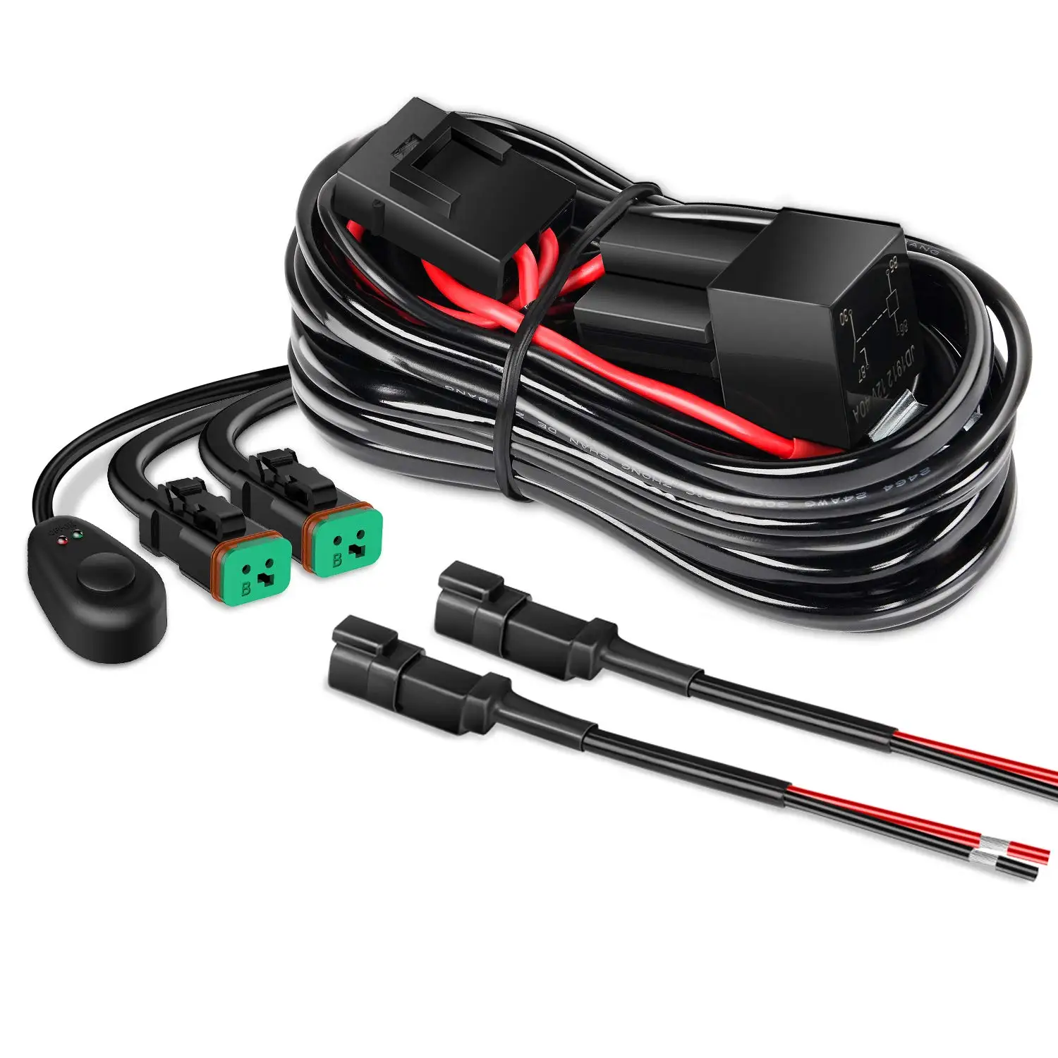 11.5 Feet DT Connector Wiring Harness Kit LED Light Bar 12V On Off Switch Power Relay Blade Fuse for Off Road Lights Work Light