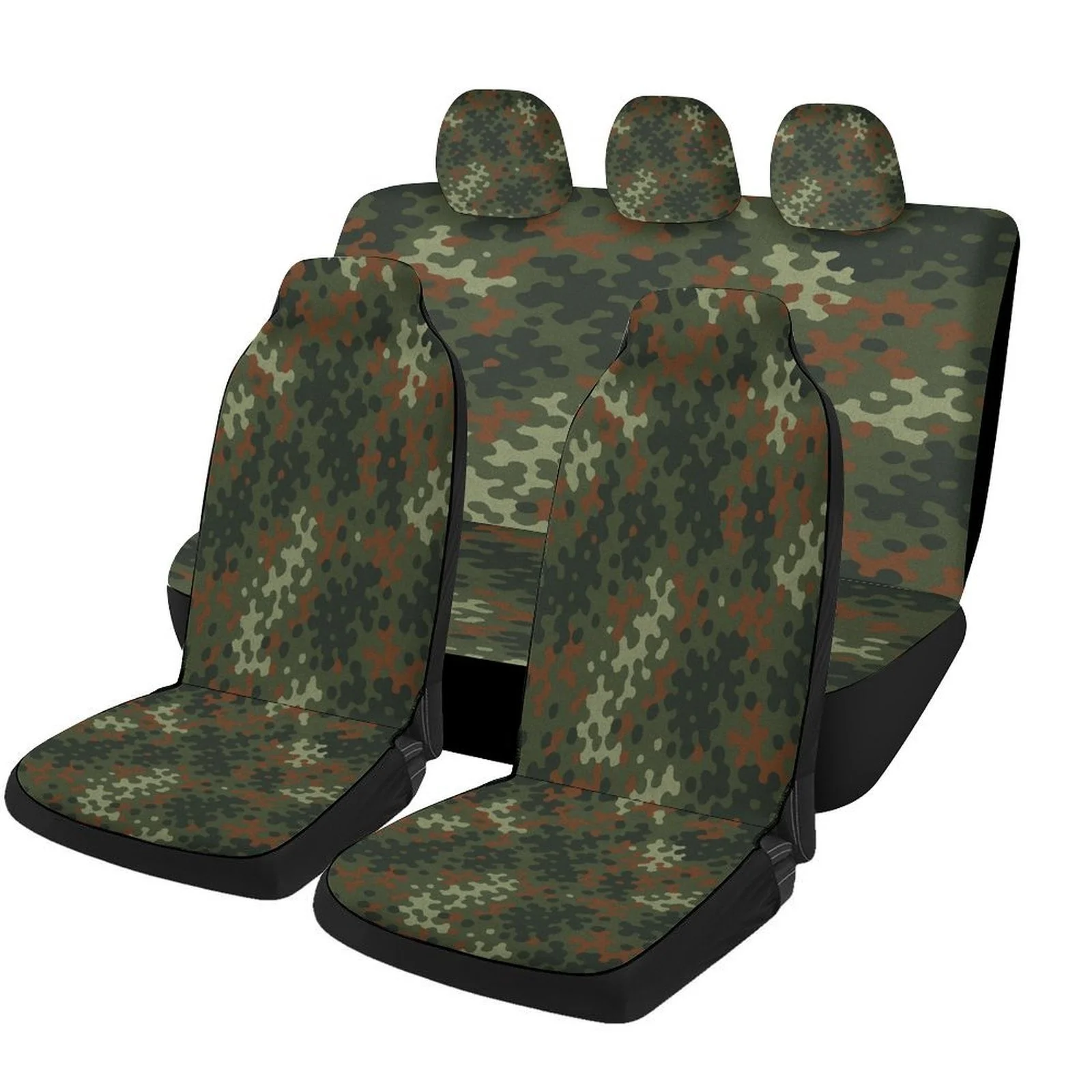 

Camouflage Pattern Designed Car Seat Cover Set For Most Cars, Trendy High-quality Car Seat Protector Covers Full Set, Universal