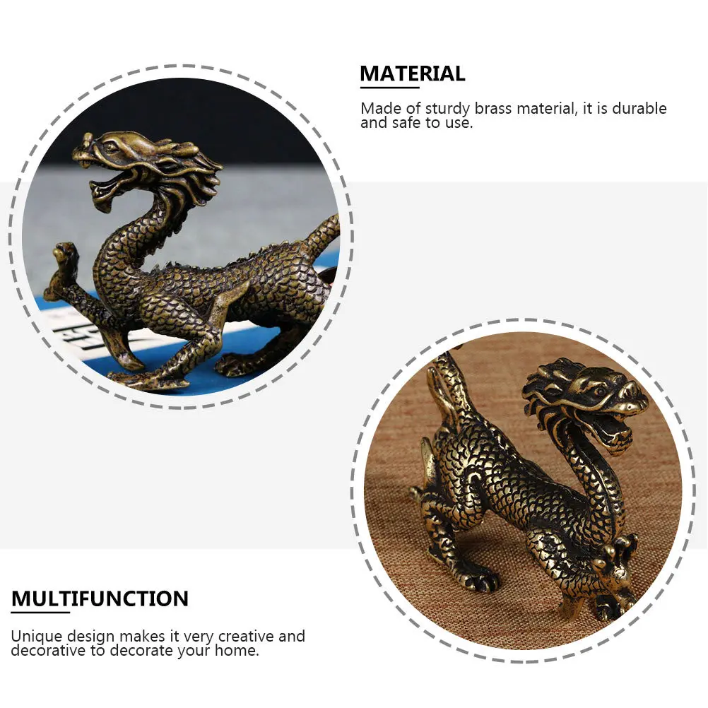 

1Pcs Style Brass Dragon Adornment Long Lasting Material Creative Handicraft Tea Pet Decor Dragon Adornment