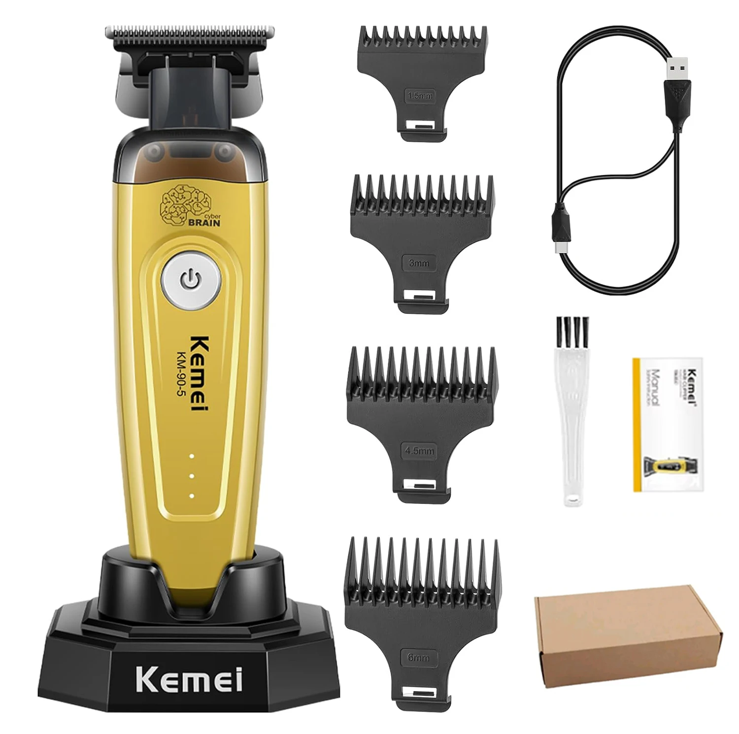 KEMEI Haartrimmer voor heren, draadloze professionele tondeuse, baardtrimmer, kappersverzorgingsset, haarknipmachine, 11.501 RPM, - afbeelding 1