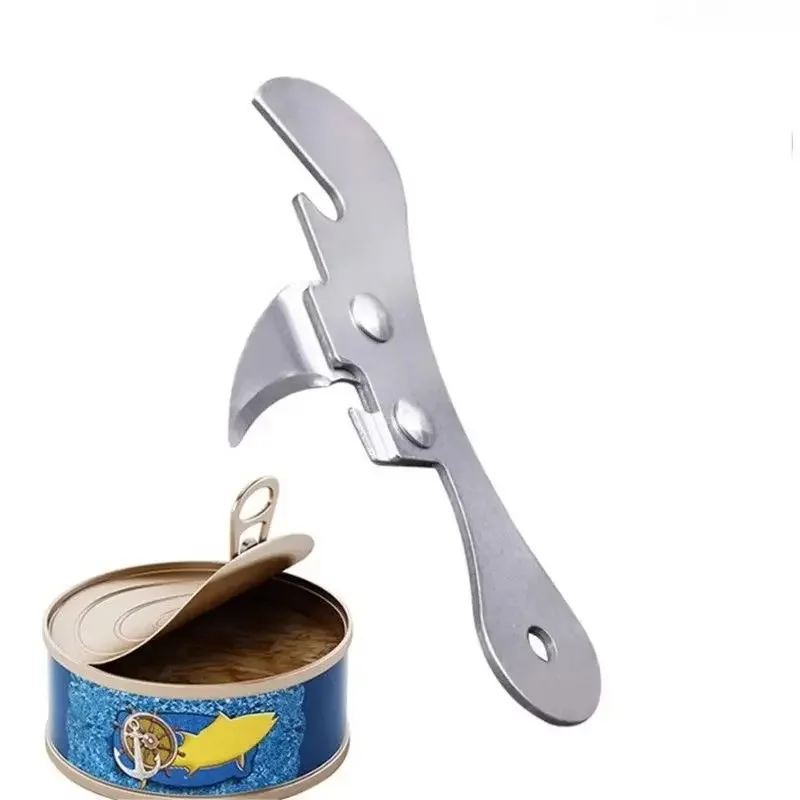 Abridor de Latas Manual em Aço Inoxidável, Abridor Multifuncional de Latas com Corte Lateral Seguro, Ferramenta Ergonômica para Cortar Latas na Cozinha