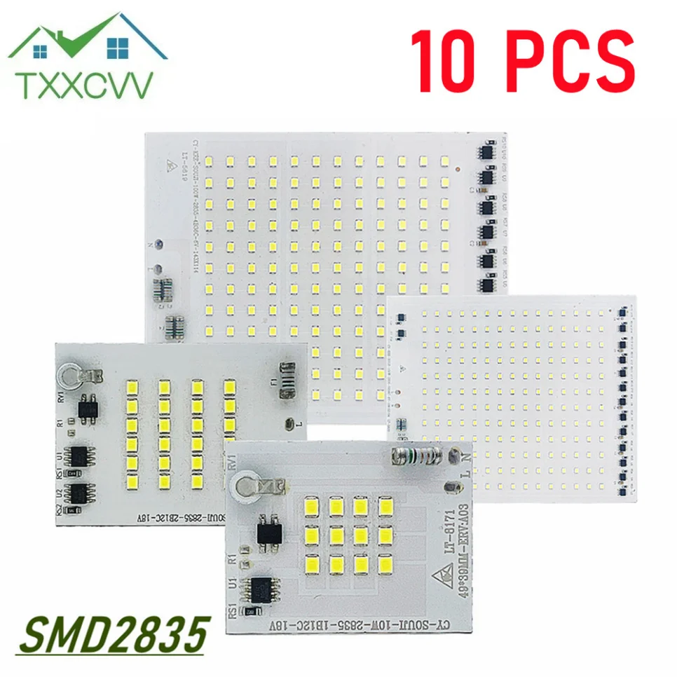 10 Pcs SMD2835 LED Chip Matrix 220V LED COB 10W 20W 30W 50W 100W 150W 200W For lighting accessories Spotlight Floodlight DIY