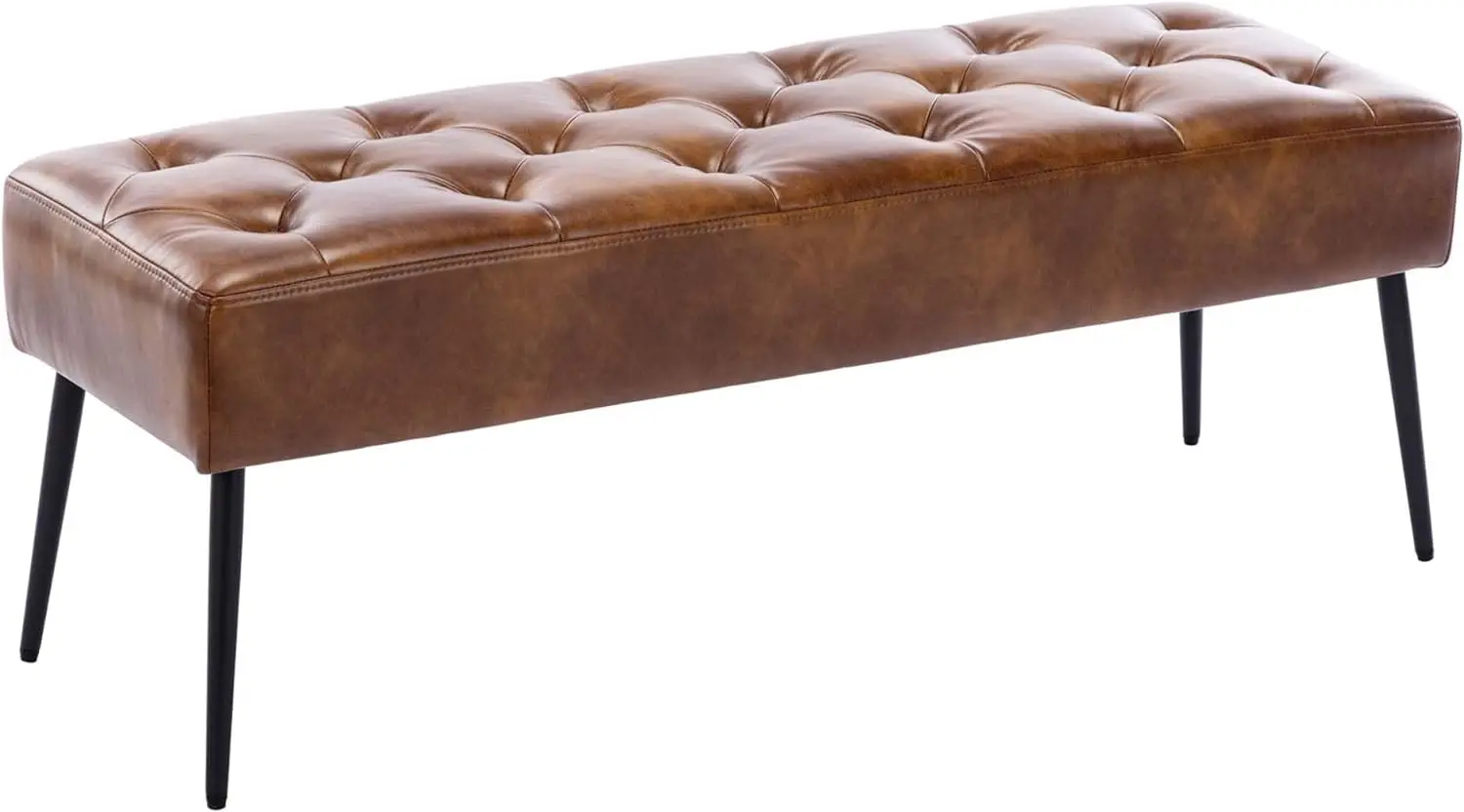 

Tufted Ottoman Bench, Upholstered Bedroom Benches Leather Footrest Stool Accent Bench for Entryway Bedroom End of Bed