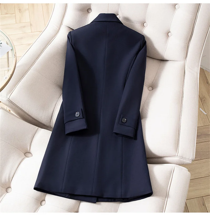 Autumn Winter Coat Women Suit Jacket New Solid Long Lady Office Workwear Blazers Female Windbreakers Outerwear Women's Clothing