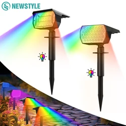 RGB Solar Spotlight Outdoor 37/20LED Solar Landscape Spot Powered Wall Lights Waterproof Color Change Garden Patio Walkway Decor