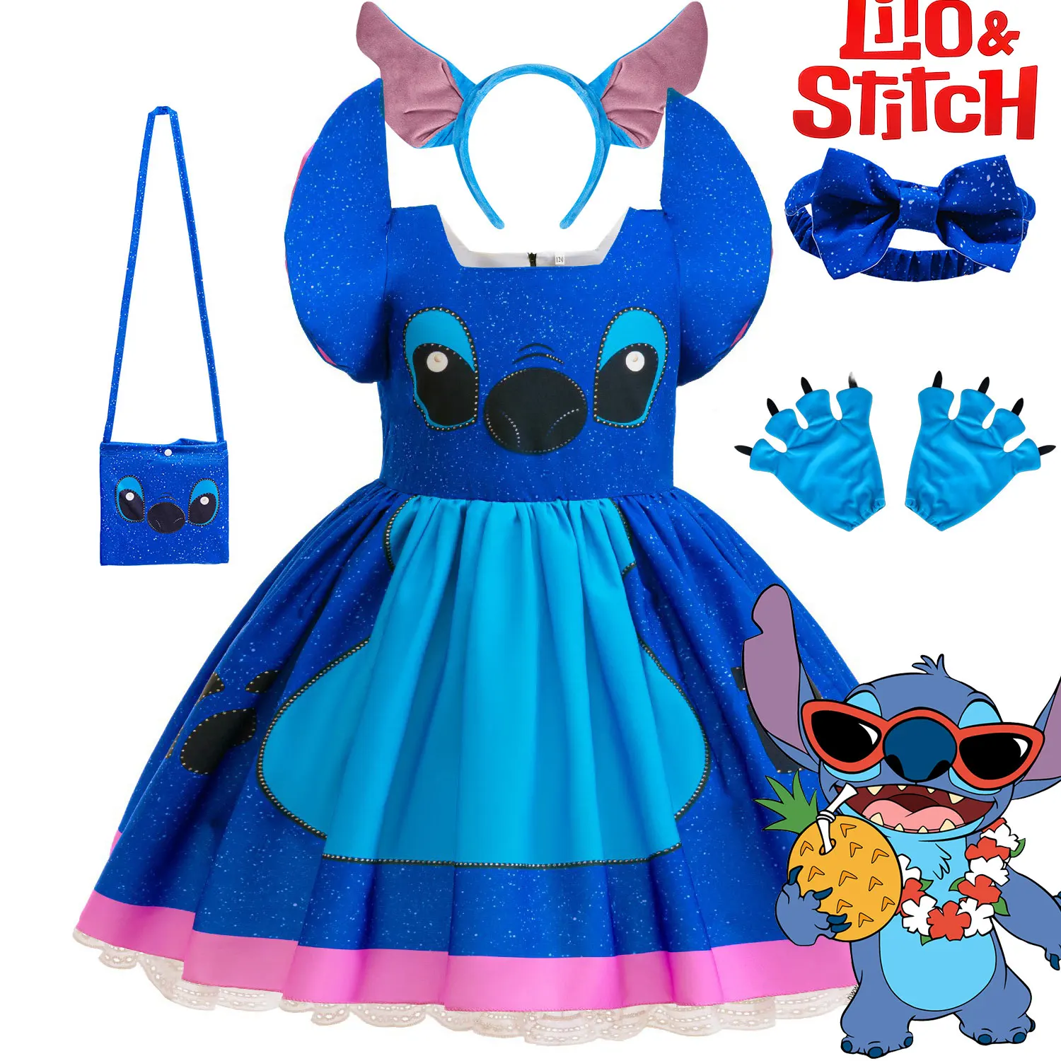 

Lilo& Stitch Role Playing Dress 2026 Carnival Halloween Costume Experiment 626 Monster Dog Disguise Kid Disney Stitch Cosplay