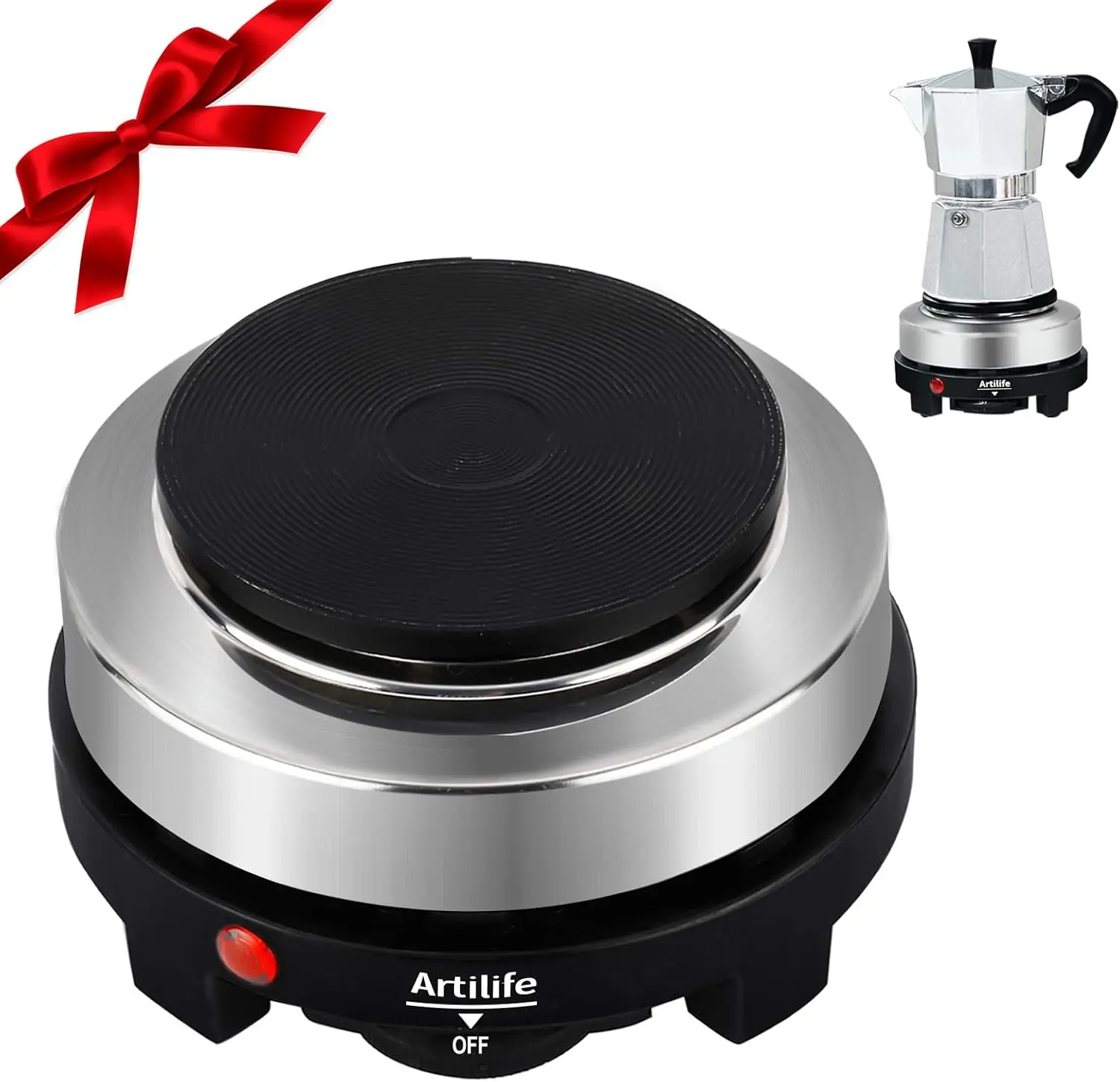 

500W Mini Hot Plate Portable Electric Cooktop, Perfect for Moka Pot & Kitchen Use, 110V Christmas Gift