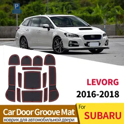For SUBARU LEVORG 2016-2018 Anti-Slip Gate Slot Cup Pad Accessories Rubber Cover Car Non-Slip Mats Styling Tool Black