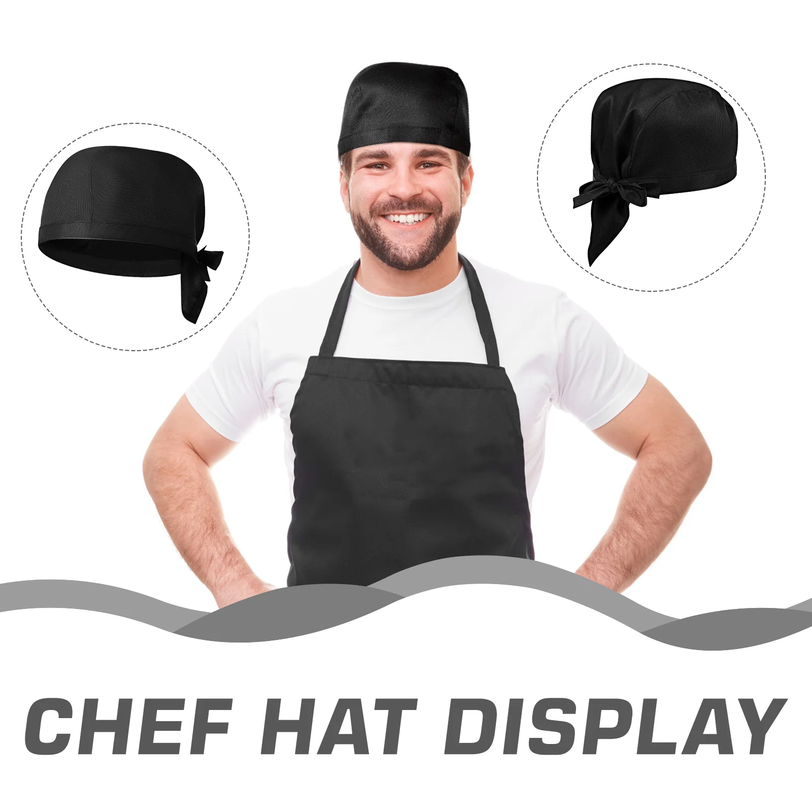 3 Pcs Head Turban Waiter Hat Chef Hats for Men Scrubs Women Catering Skull Caps Adults Chefs Accessories Universal