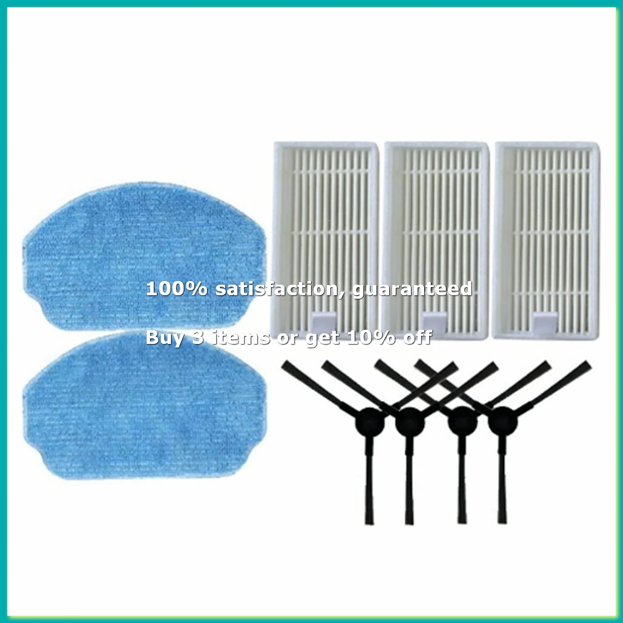 Replacement Parts for VCR04W Robot Vacuum Cleaner Accessories Washable Side Brush Hepa Filter Mop Cloth-DTA9