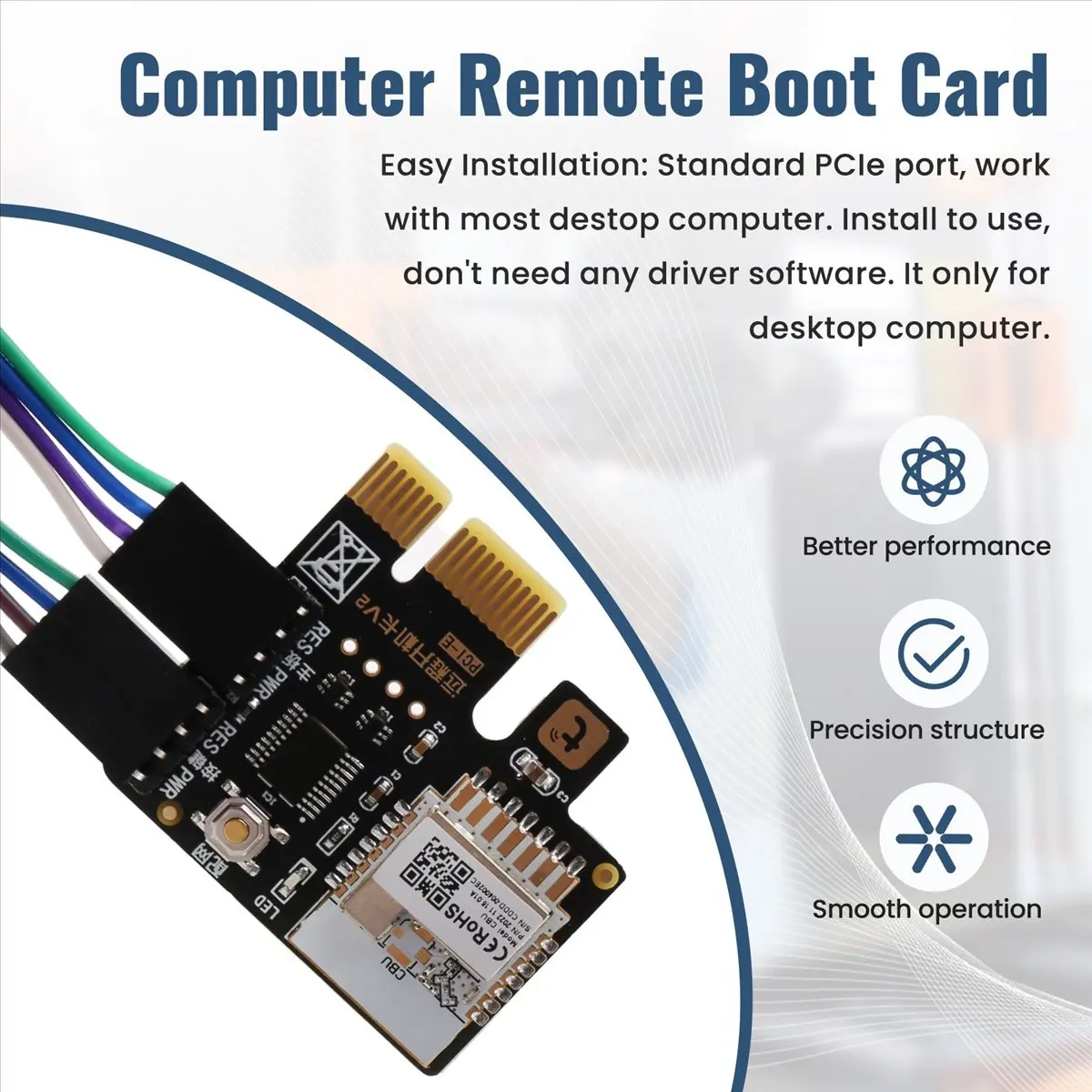【A65I~】 Tuya Wifi Computer Power Reset Switch PCIe Card for PC Computer,APP Remote Control,Support Home,MINI Card