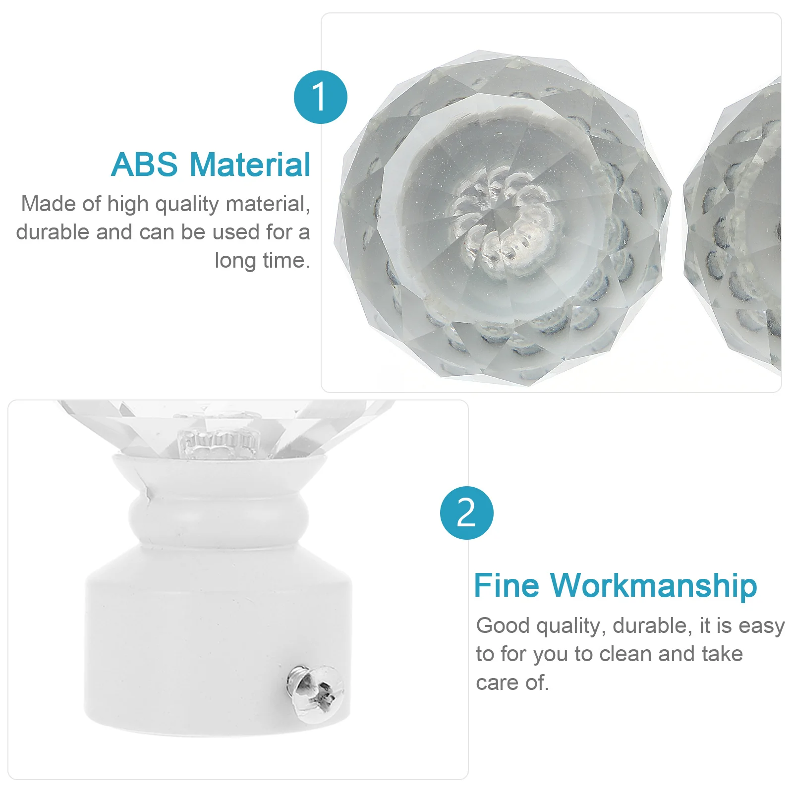 

2pcs Decorative Crystal For End Rod Accessory Home Window Decoration Curtain Accessories End Curtain Rod Plug Plug