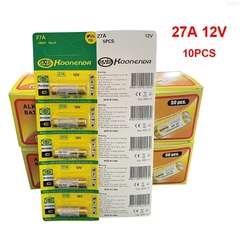 بطارية قلوية ممتازة A27 27A 12V تدوم طويلاً ومقاومة للتسرب لجرس الباب وجهاز التحكم عن بعد واللعبة MN27 MS27 GP27A #6