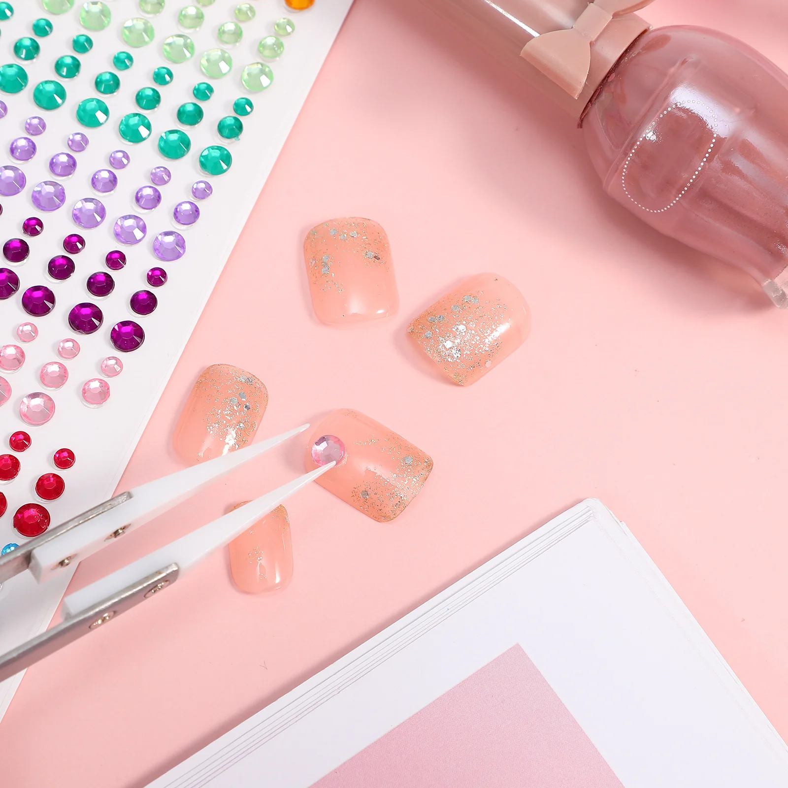 

2 Sheets Rhinestone Stickers Water Drill Makeup Face Rhinestone Gems Self Adhesive Strong Adhesion Face Decals for Crafts Nails