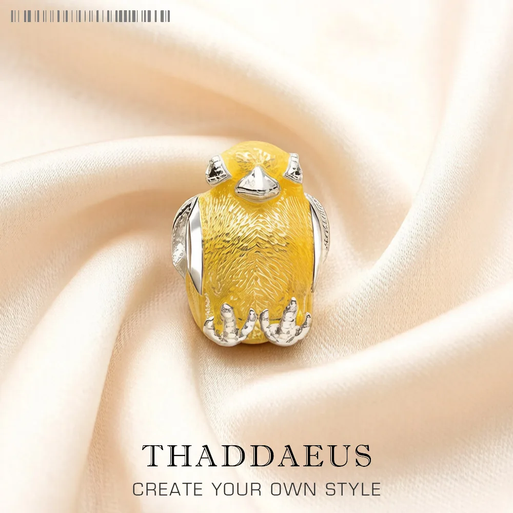 Antique Chicken Charm Chick Beads Authentic 925 Sterling Silver Europe Animal Autumn Brand Fine Diy Jewelry