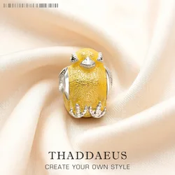 Antique Chicken Charm Chick Beads Authentic 925 Sterling Silver Europe Animal Autumn Brand Fine Diy Jewelry