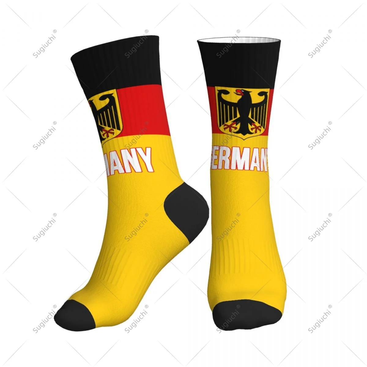 

3D Printed Germany Flag Polyester Mid-calf Socks For Men Women Kawaii Socks Street Skateboard Socks