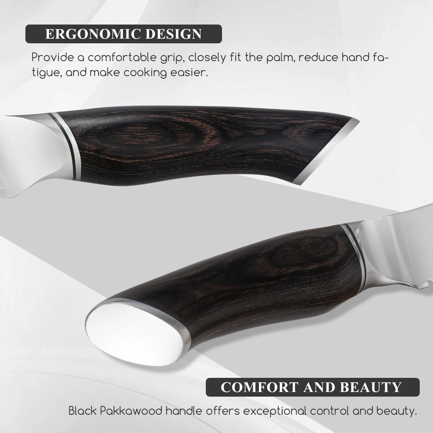 SHANGDAO Set of 6 Steak Knife ,High Carbon 10Cr15CoMoV Core  Steel with Pakkawood Handle & Professional 4.5 Inch Steak Knife - view 6