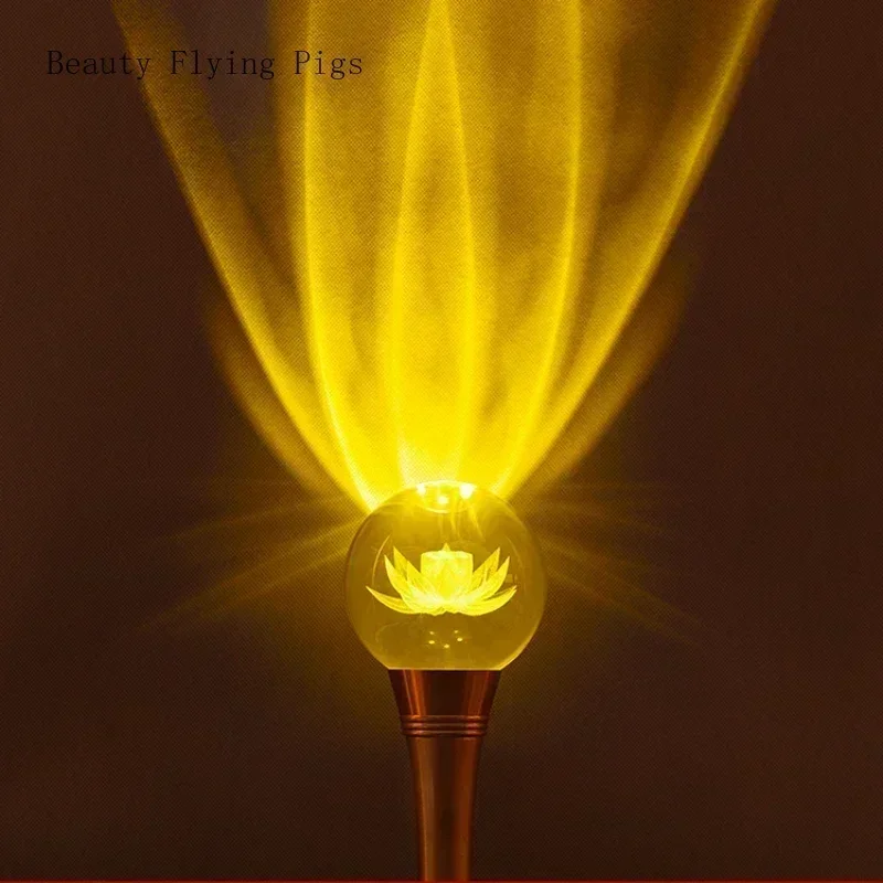 2PCS Buddhist Tools Household Buddhist Tools Interior Decoration  Simulated candlestick Blessings Exorcism and Avoidance of Evil