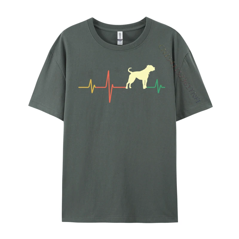 American Bulldog Heartbeat Allosaurus Heartbeat Funky Youth T-Shirts Cotton Fabric Tops Tees Printed On Tops & Tees Wholesale