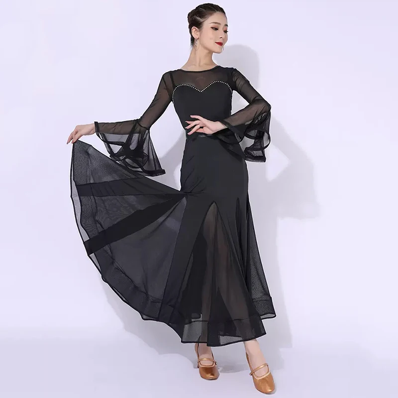 

Women's Ballroom Dance Competition Dresses Professional Modern Practice Clothes Big Swing Waltz Party Costumes TXH-DQ30