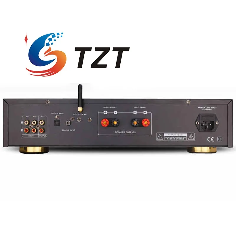 TZT فضي/أسود TS-1A HiFi2.0 عالية الطاقة ثنائي القناة ستيريو مكبر صوت مكبر كهربائي Bluetooth5.0 220 فولت