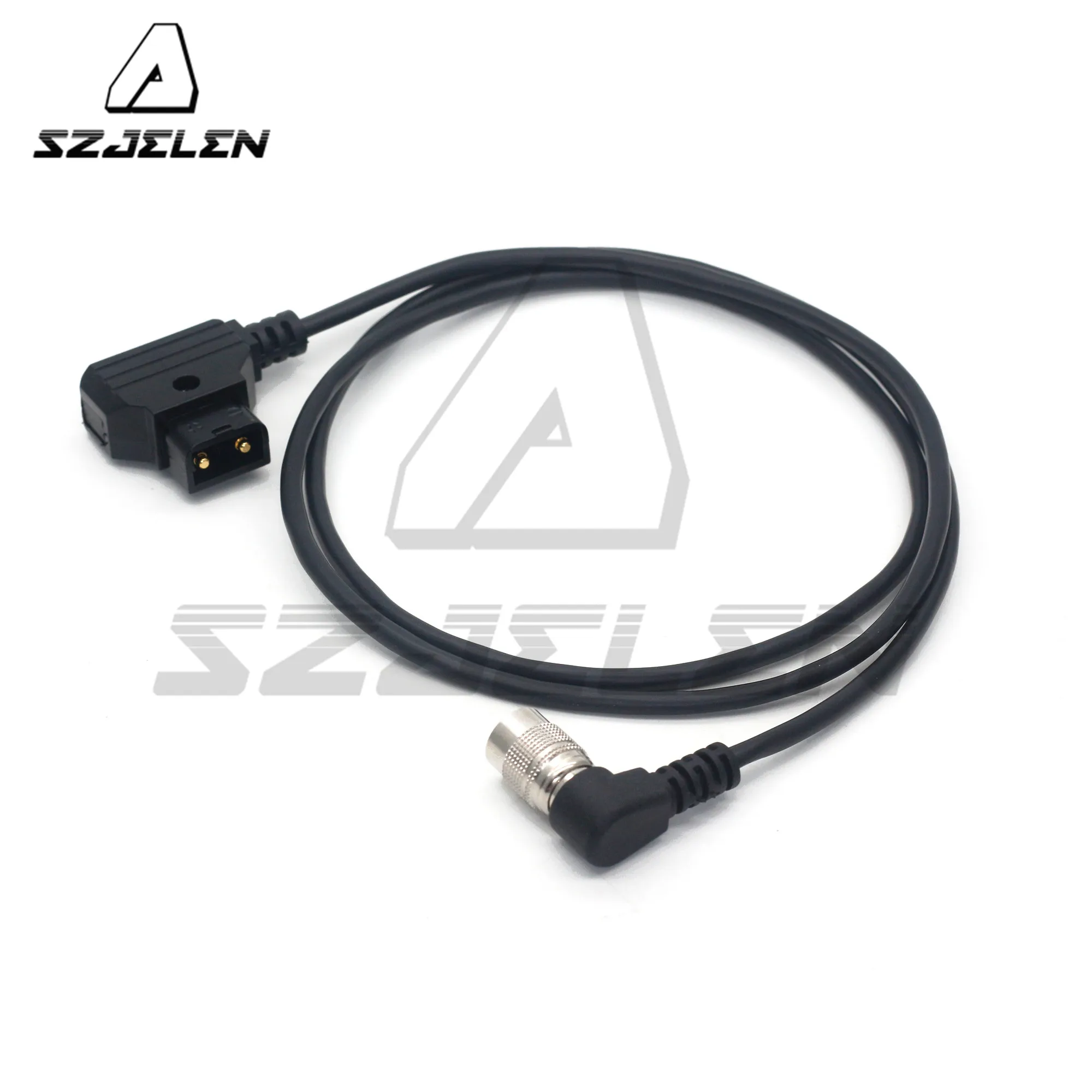 Small HD AC7 Monitor Power Cable DTAP/B Port to Right Angle Hirose 4 Pin Female