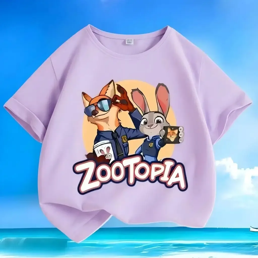 2025 Neues beliebtes Kinder-Cartoon-T-Shirt mit Hasen- und Fuchsmotiv - Rundhals-Oberteil mit Aufdruck, modisch und lässig - Kinderkleidung – Detail 7