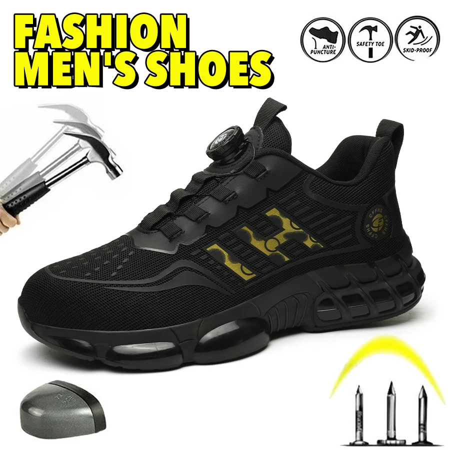 

Summer Air Cushion Work Safety Shoes For Men Women Breathable Work Sneakers Steel Toe Shoes Anti-puncture Safety Protective Shoe