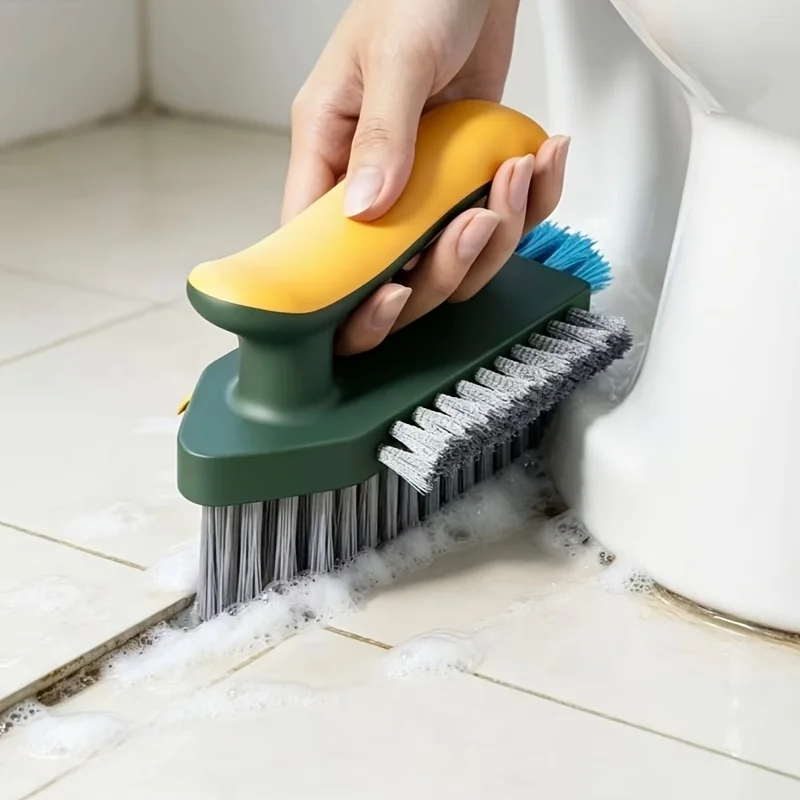 Five-piece bathroom crevice cleaning brush set - brush for cleaning toilet corners without leaving any dead spots, comes with a cleaning towel and storage hook, for cleaning crevices in the kitchen and bathroom, a multifunctional cleaning tool for the home