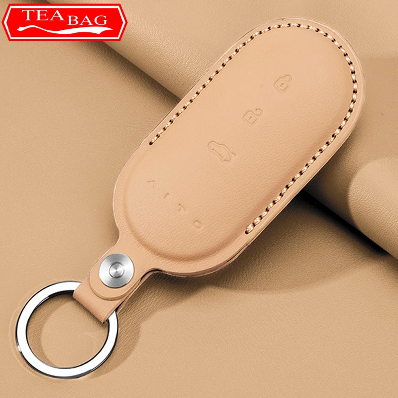 For Aito M5 M7 2024 2022 2023 Car Styling Key Bag Simple Leather Key Cover All-inclusive Key Case Auto Modified Accessories