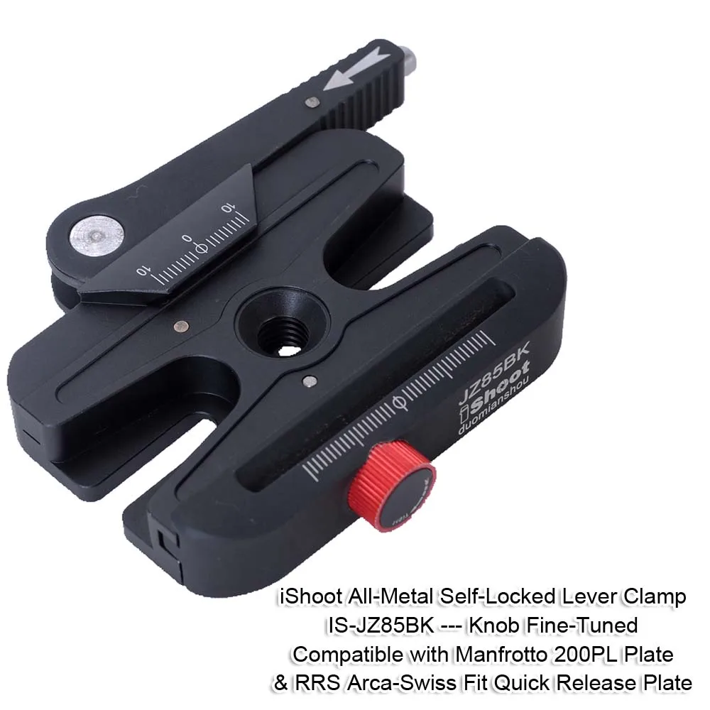 iShoot Quick Self-Locked Lever Clamp Compatible with Manfrotto 200PL Arca-Swiss Fit Camera Quick Release Plate Tripod Ball Head