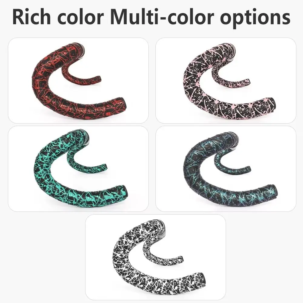 

Лента для обмотки руля велосипеда из ПУ/ЭВА, 5 цветов, с 2 заглушками, амортизирующая, нескользящая, для велосипедных рулей