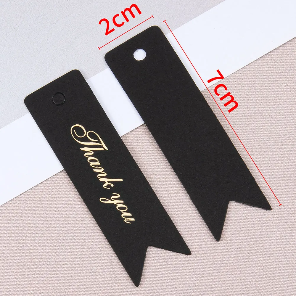 50 sztuk papierowych etykiet Kraft 2x7cm Etykiety z podziękowaniami do pakowania biżuterii DIY Ręcznie robione rękodzieło Dekoracje na prezenty Kartki — zdjęcie 5