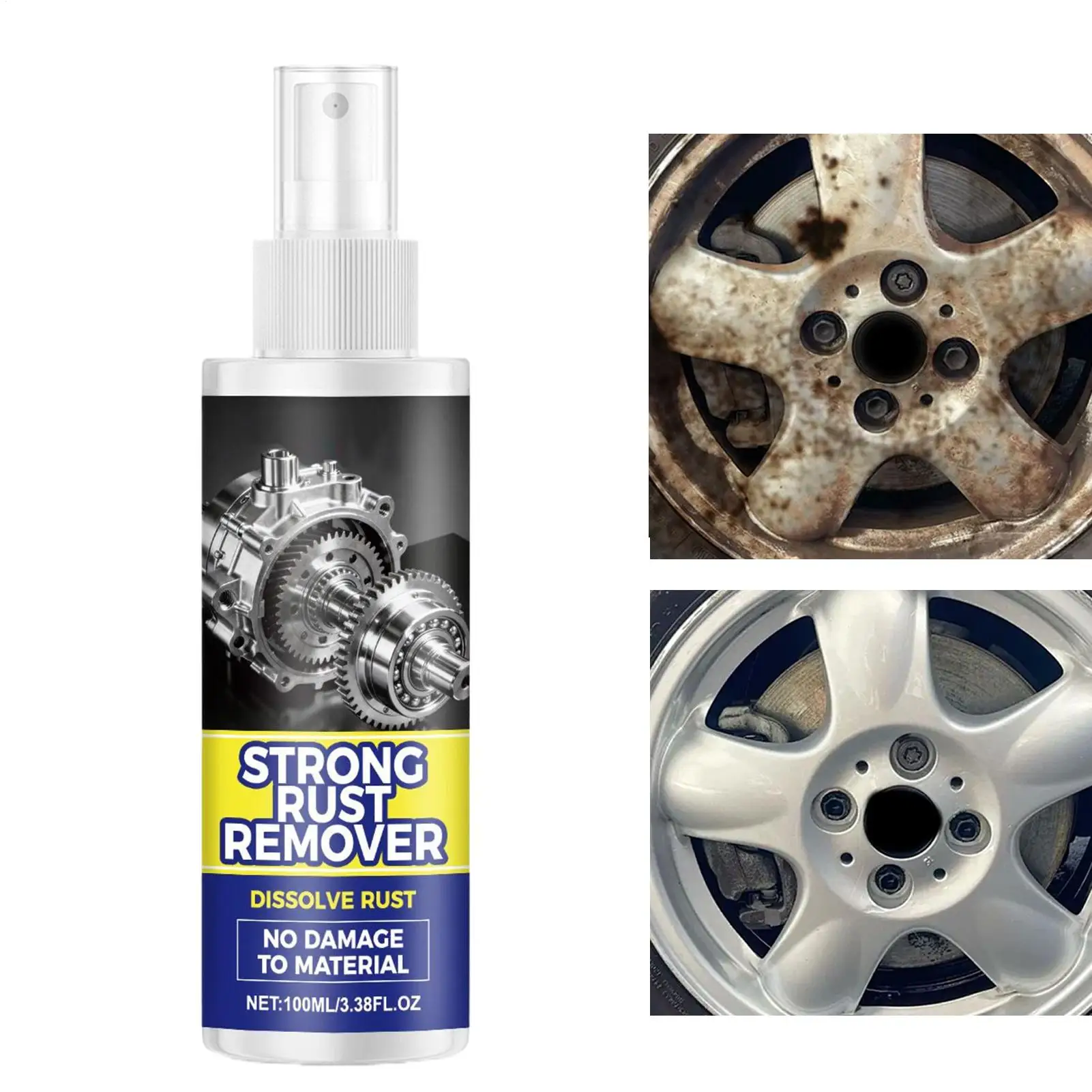 100ml Fahrzeug-Eisenpulver-Konverter Auto-Rostentferner Metallrostentferner Rostfleckenreiniger-Spray Fahrzeug-Eisenpulver-Konverter